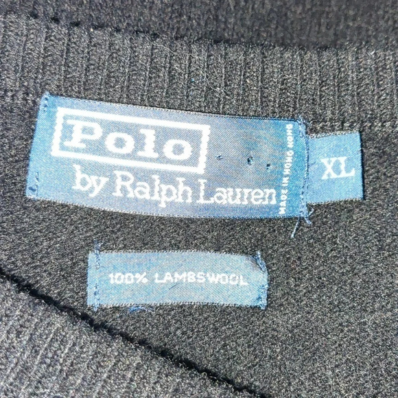 Polo by Ralph Lauren 100% Lambswool Black Vest w Red Pony Size XL - Picture 2 of 5